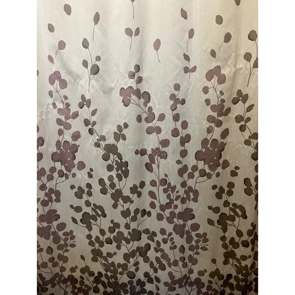 Zenna Home Sylvia Fabric Shower Curtain White Gray PurpleFloral Machine Washable